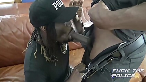 Black Cop Fucks And Breeds Another Black Cop
