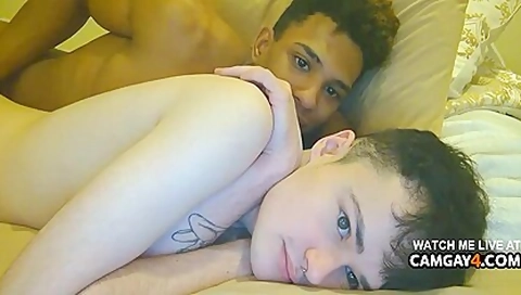 Interracial Pair Kiss And Have Live Sex